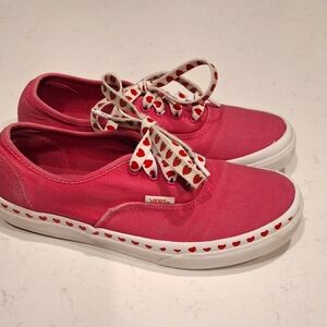 Vans Girls Pink Heart Sneakers 4.5
